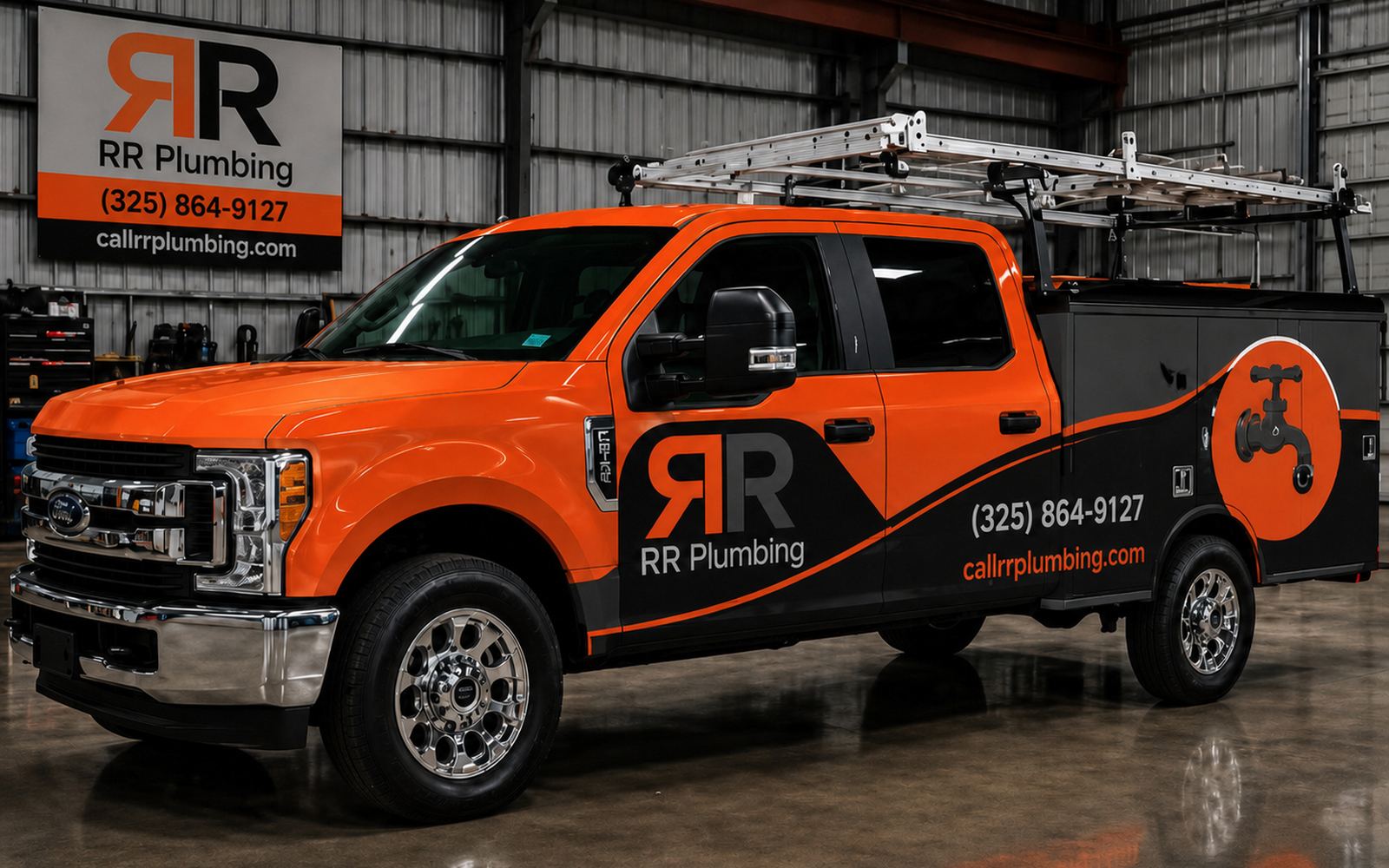 Double R Plumbing branded service truck