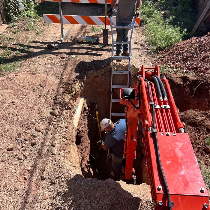 Sewer line excavation and replacement