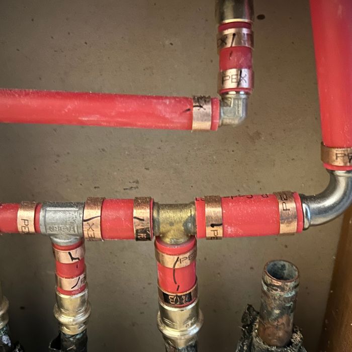 Copper and PEX repipe manifold